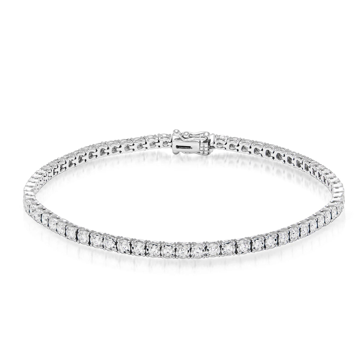 Women's 14K White Gold 2.14 Carat Total Weight Brilliant Diamond 5.98 GR Tennis Bracelet.