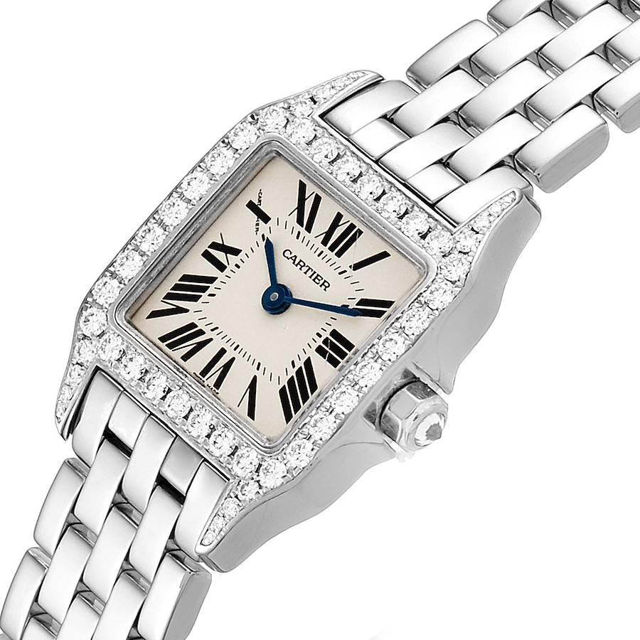 Ladies Medium Cartier Panthere Watch with 1.00 CT Custom Diamond Bezel and Lugs In Polished Finish. (Pre-Owned W25065Z5)