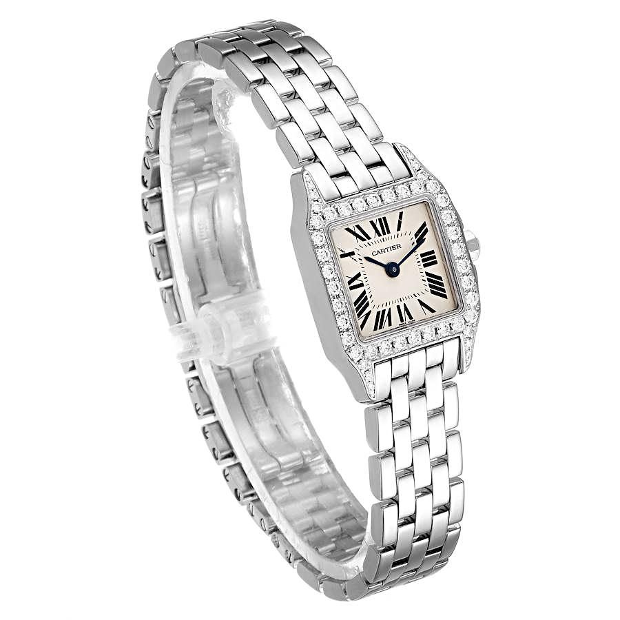 Ladies Medium Cartier Panthere Watch with 1.00 CT Custom Diamond Bezel and Lugs In Polished Finish. (Pre-Owned W25065Z5)
