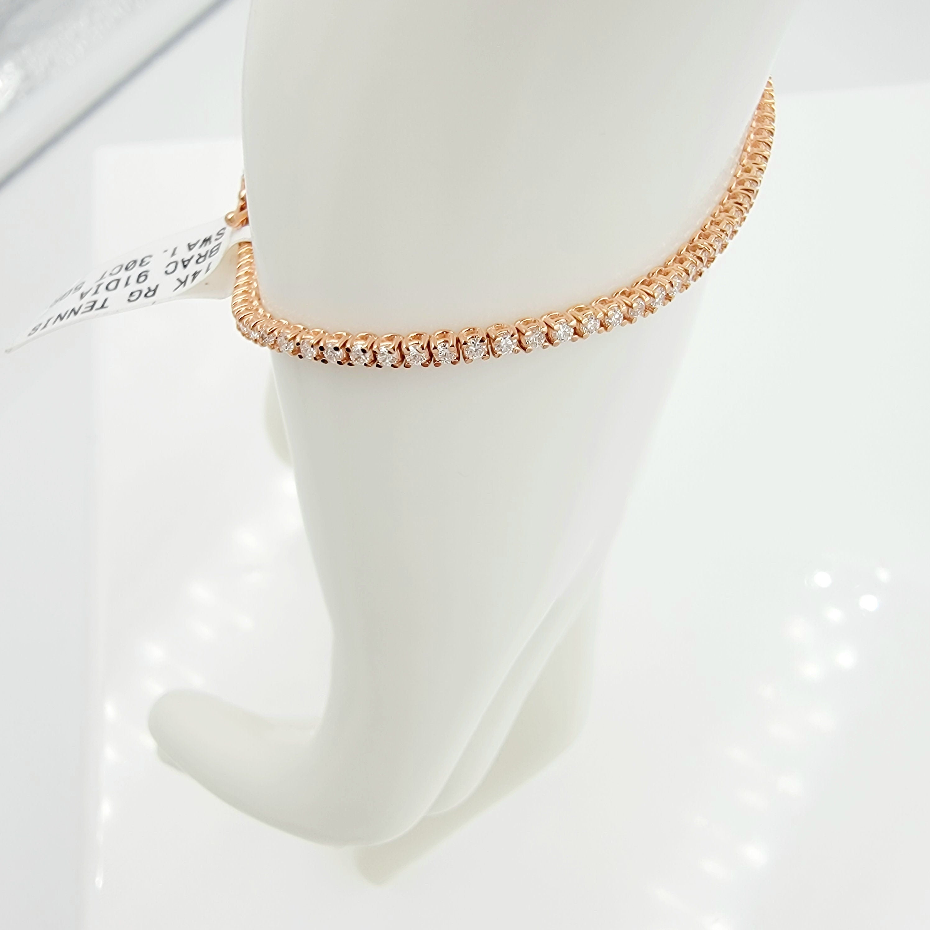 14k rose gold diamond tennis bracelet