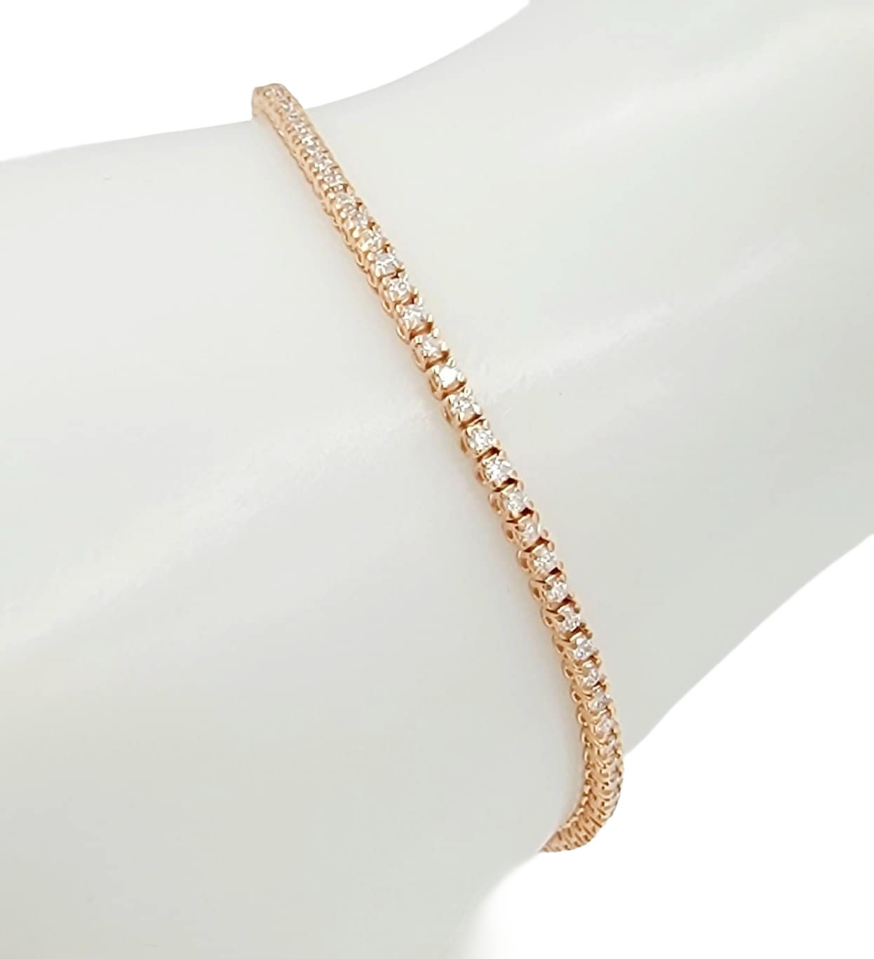 14k rose gold diamond tennis bracelet