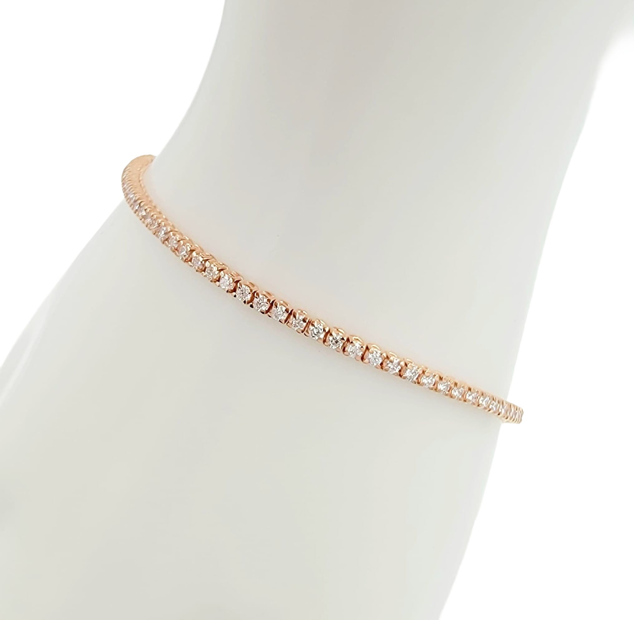 14k rose gold diamond tennis bracelet