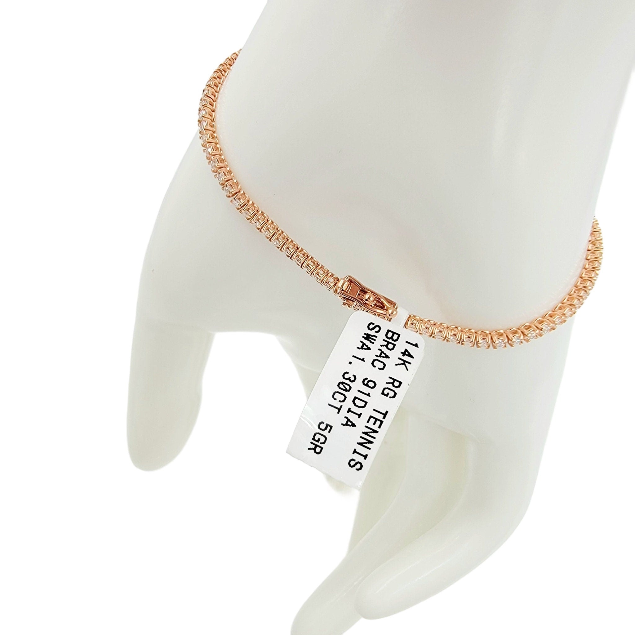 14k rose gold diamond tennis bracelet