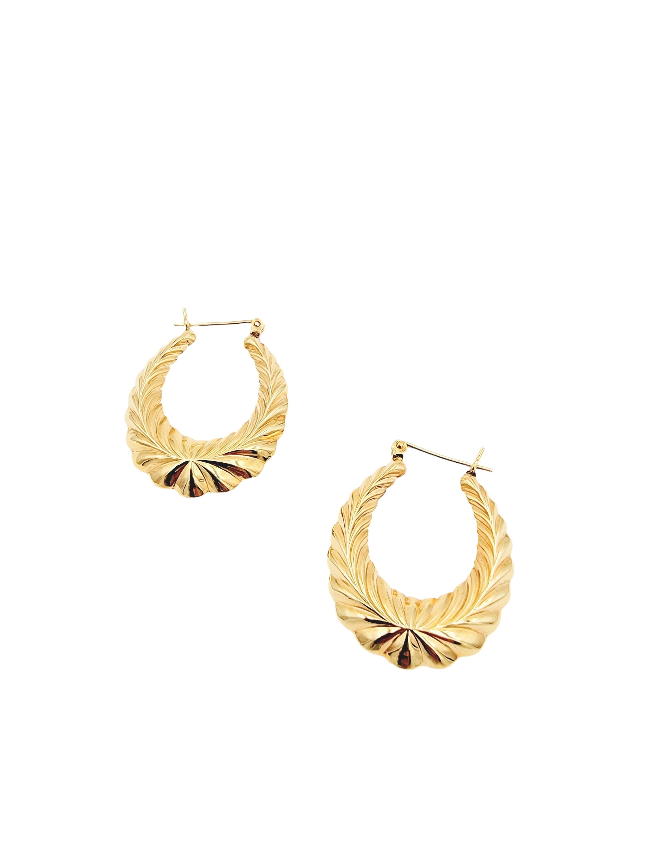 14K Gold Classic Hoop Earrings, Solid 14k Yellow Gold women's Hoops, Bold and Classy Design