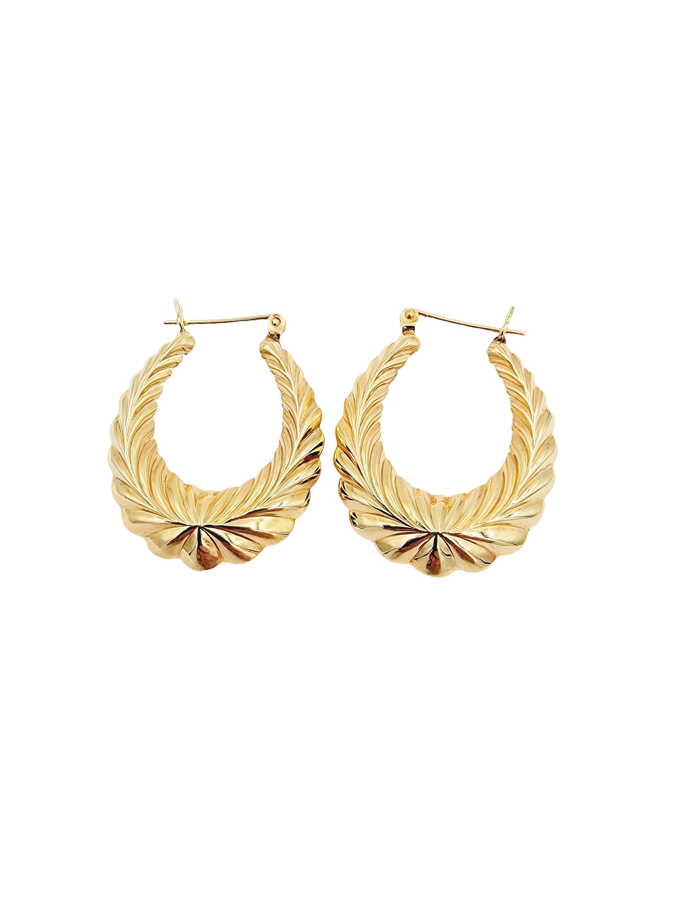 14K Gold Classic Hoop Earrings, Solid 14k Yellow Gold women's Hoops, Bold and Classy Design