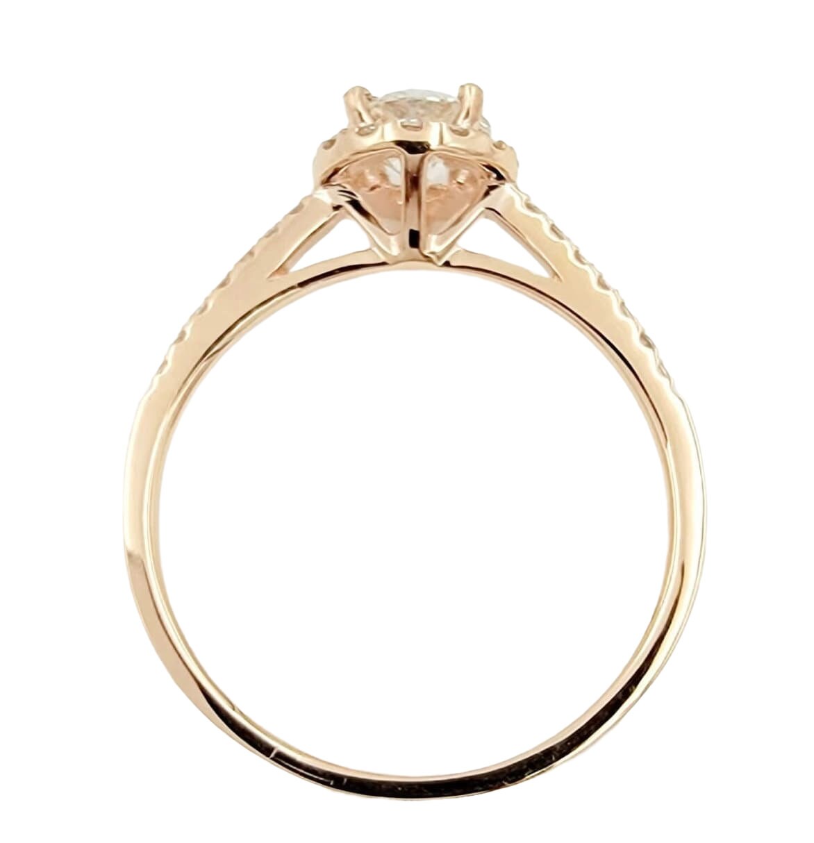 14k Rose Gold Diamond Halo Ring