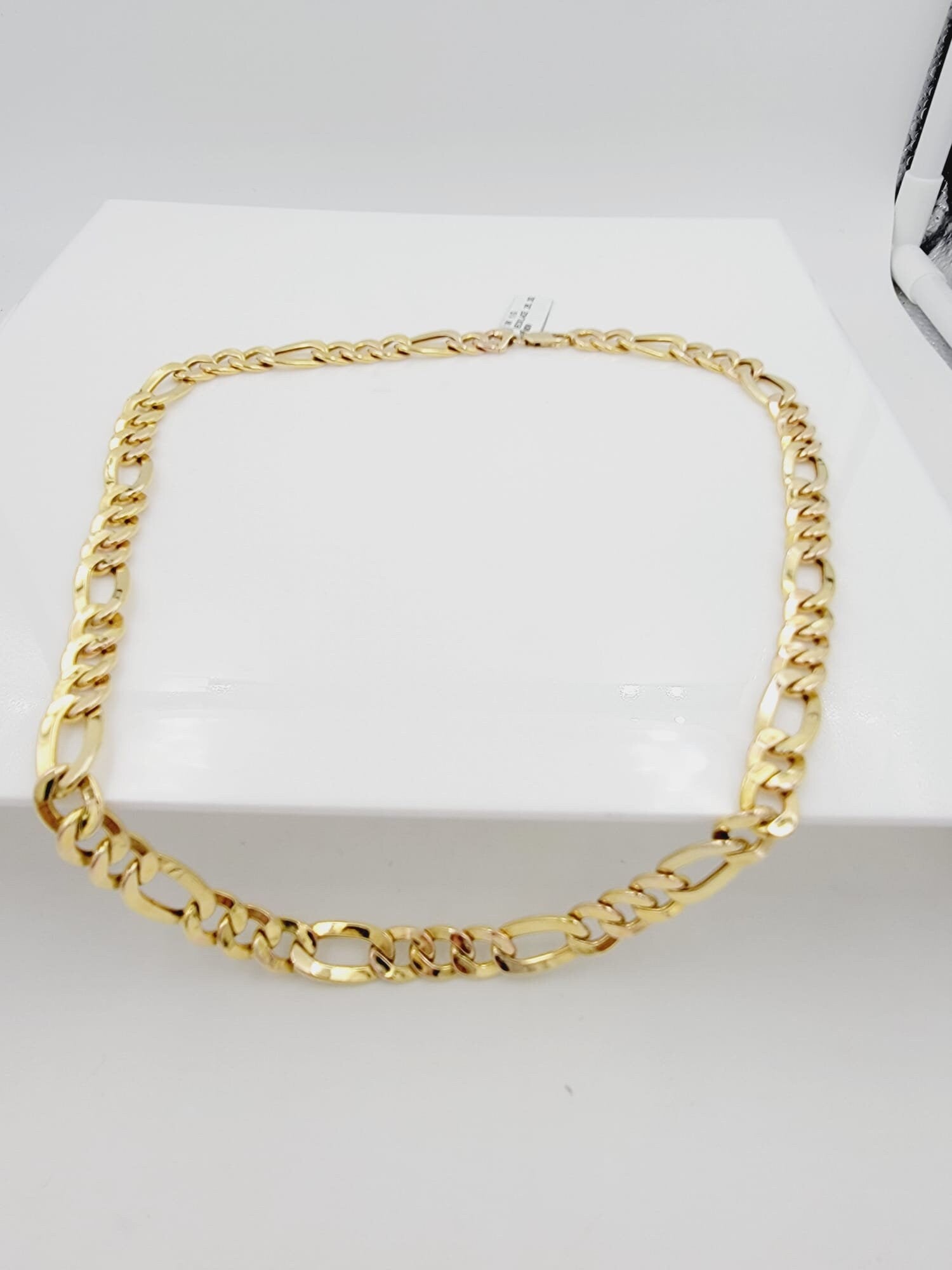 10k Yellow Gold Figaro Link Chain - 22 Inches, 10.4 mm, 26.3 grams
