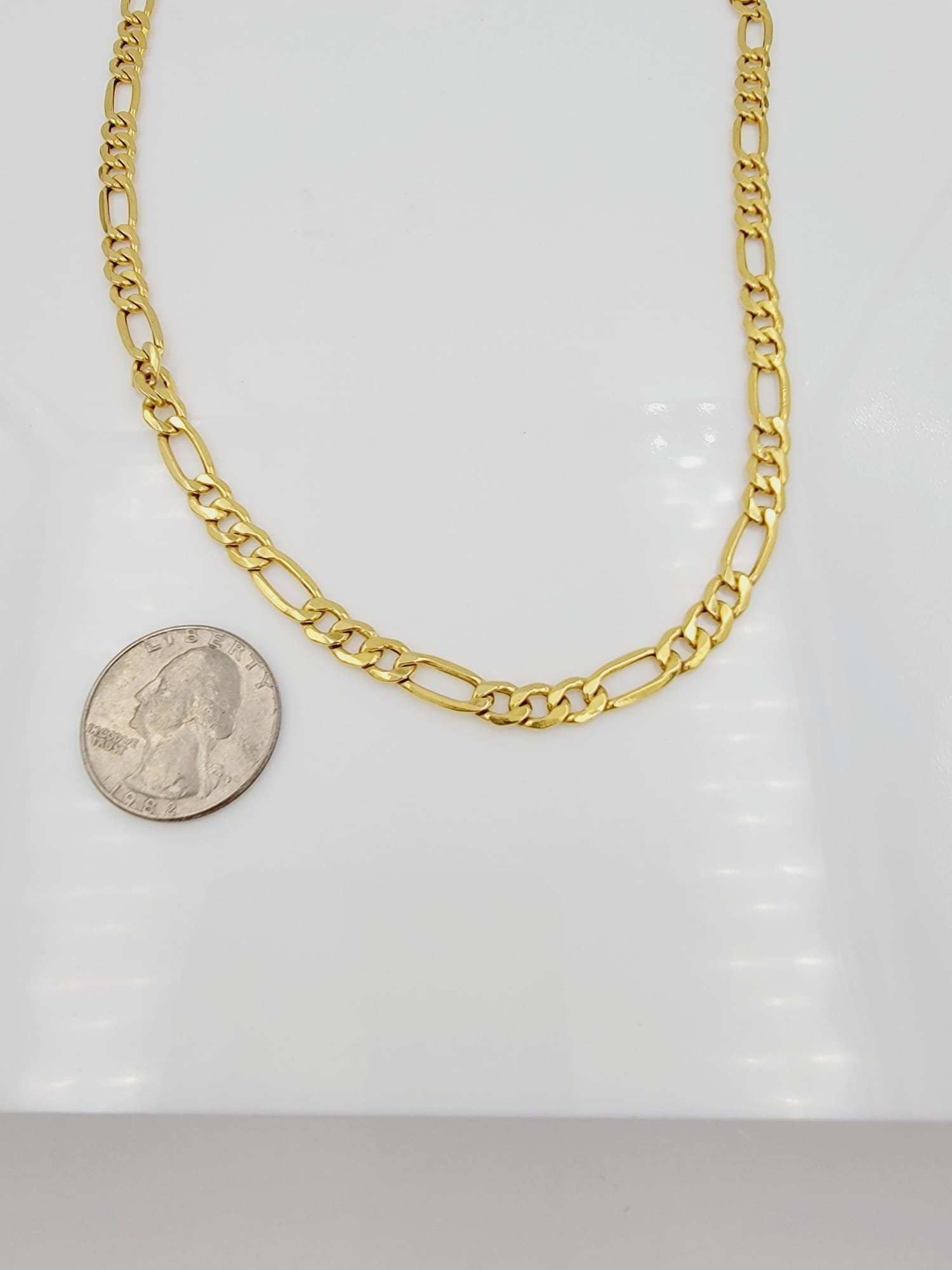 10k Yellow Gold Figaro Chain, 20 Inch, 6mm, 8.1 Grams