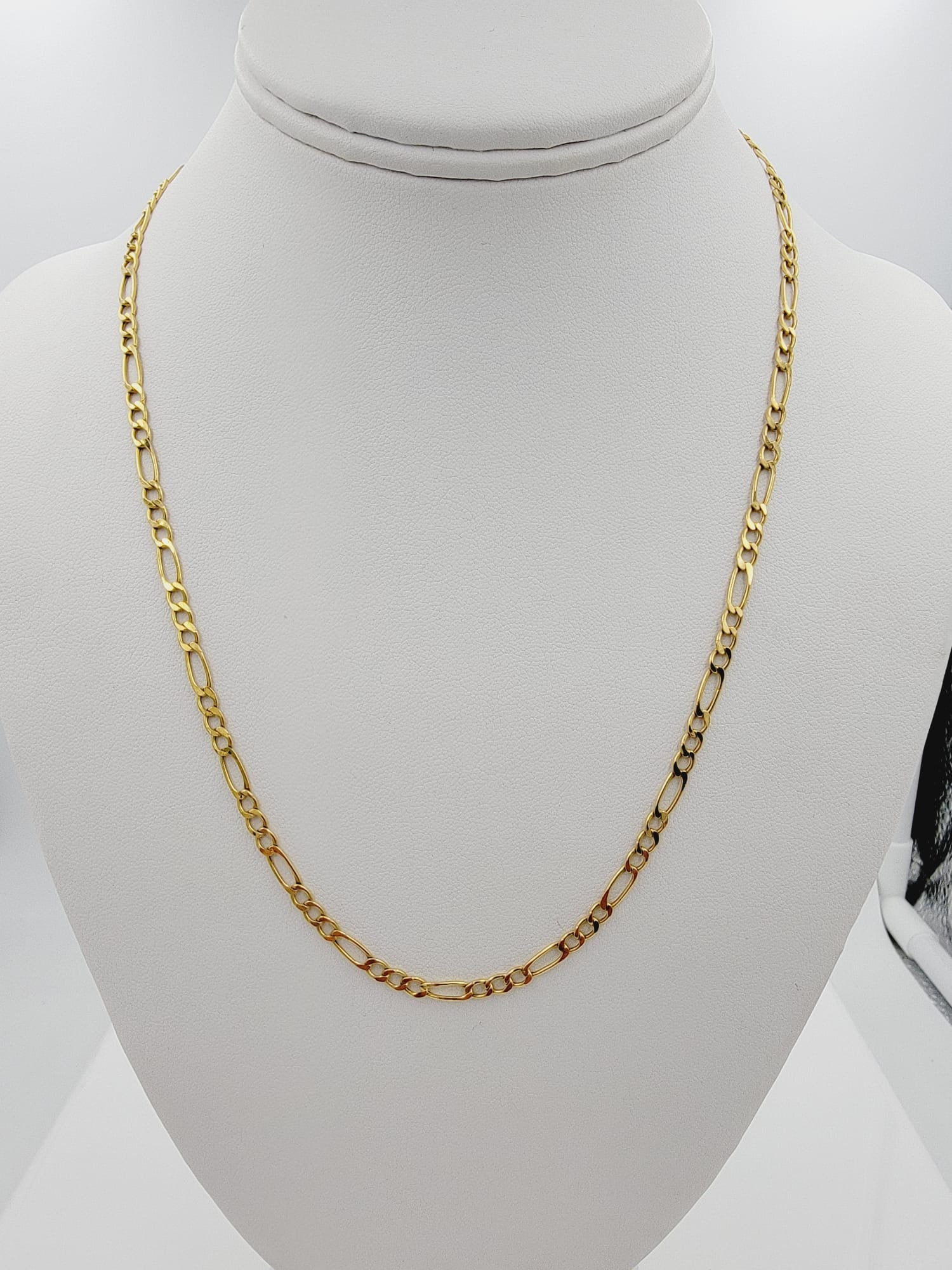14k Solid Yellow Gold Figaro Chain, 20 Inch, 3.4mm, 5.0 Grams