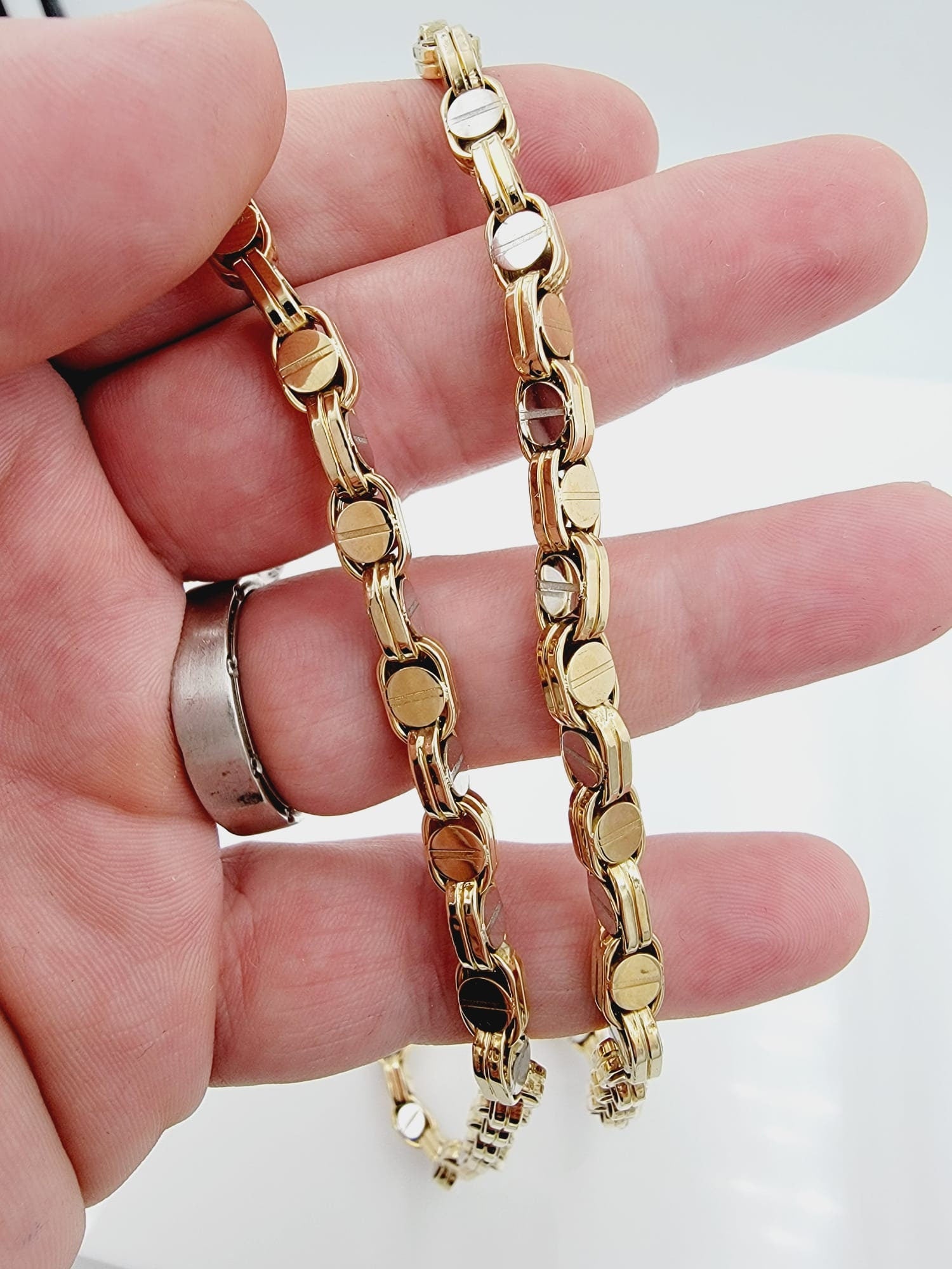 14k 2-tone  Men's Gold Chain, 24 Inch, 6 mm, 32.6 Grams