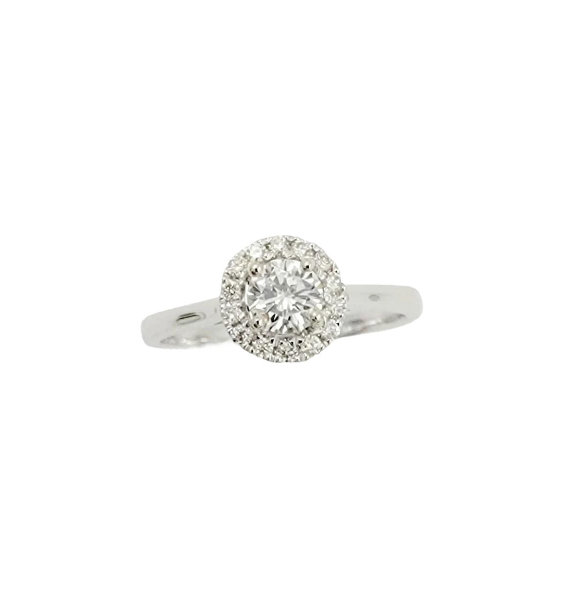 14k Diamond Solitaire Ring with Halo