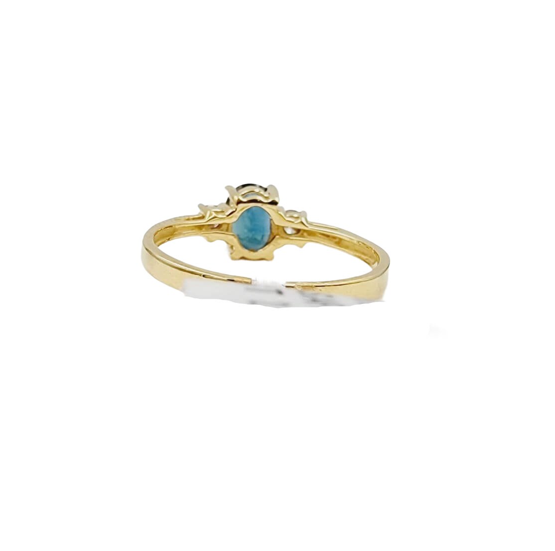 18k Yellow Gold Diamond and Blue Sapphire Ring