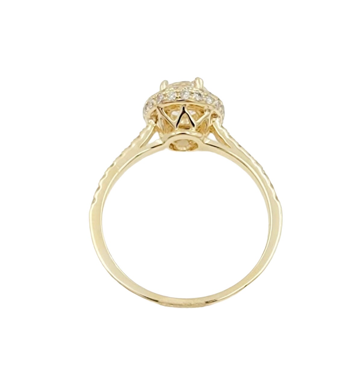 14k Yellow Gold Diamond Halo Ring