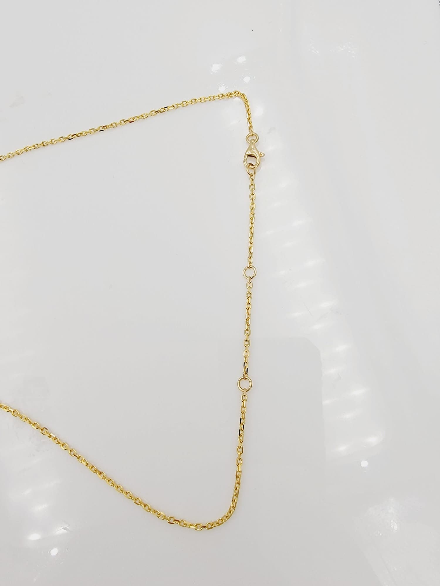 18k Yellow Gold Smile Bar Diamond Necklace Gift For Her
