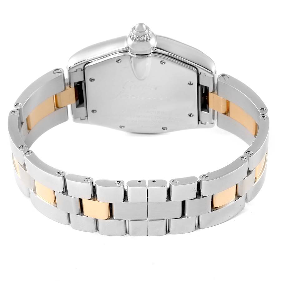 Ladies Medium Cartier Roadster 18K Yellow Gold with Silver Dial and Steel Watch. (Pre-Owned)