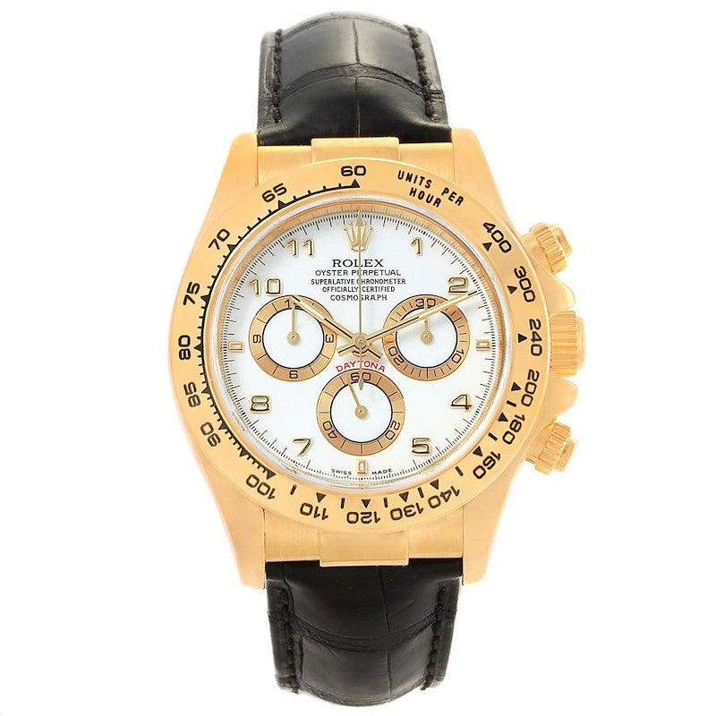 Men's Rolex 40mm Daytona 18K Yellow Gold Watch with Black – Monaco Jewelers