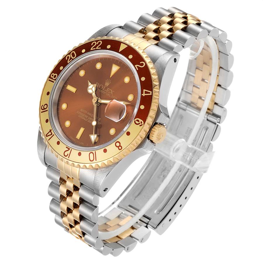 Men's Rolex GMT Master II 40mm Root Beer 18K Gold / Stainless Steel Two Tone Watch with Brown Bezel and Brown Dial. (Pre-Owned 16713)