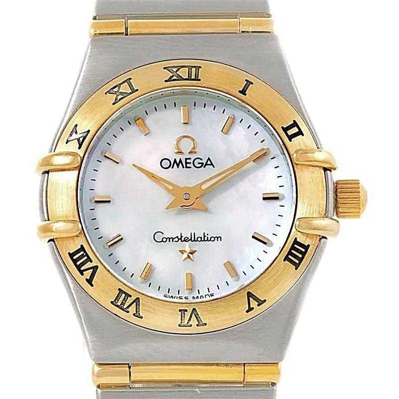 Ladies Omega Constellation 28mm Two Tone Watch with Quartz Movement, Omega Calibre 4061 and White Dial. (Pre-Owned)