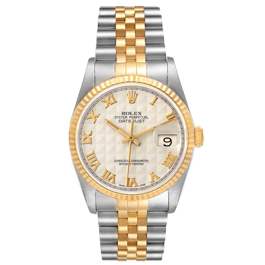 Sold at Auction: An 18K Gold and Diamond Rolex Oyster Perpetual Datejust  Ladies Watch. 18k gold bracelet and case - 26mm. Gold tone dial. Round cut  diamond encrusted bezel. Automatic movement. In