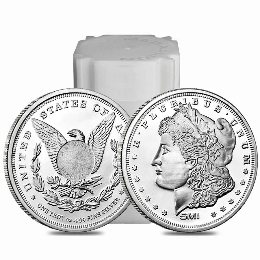 SMI Sunshine Mint 1 oz .999 Morgan Dollar Pure Fine Silver Coin. (TUBE OF 20)