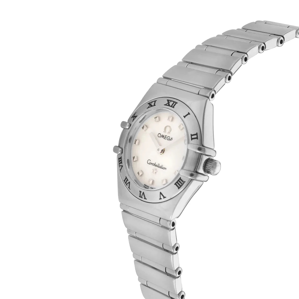 Ladies Omega 22mm Constellation Stainless Steel Watch with Mother of Pearl Dial and Roman Numeral Bezel. (Pre-Owned)