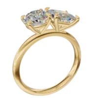 Toi et Moi ring in 14K Yellow Gold