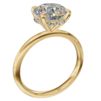 Hidden Halo ring in 14K Yellow Gold